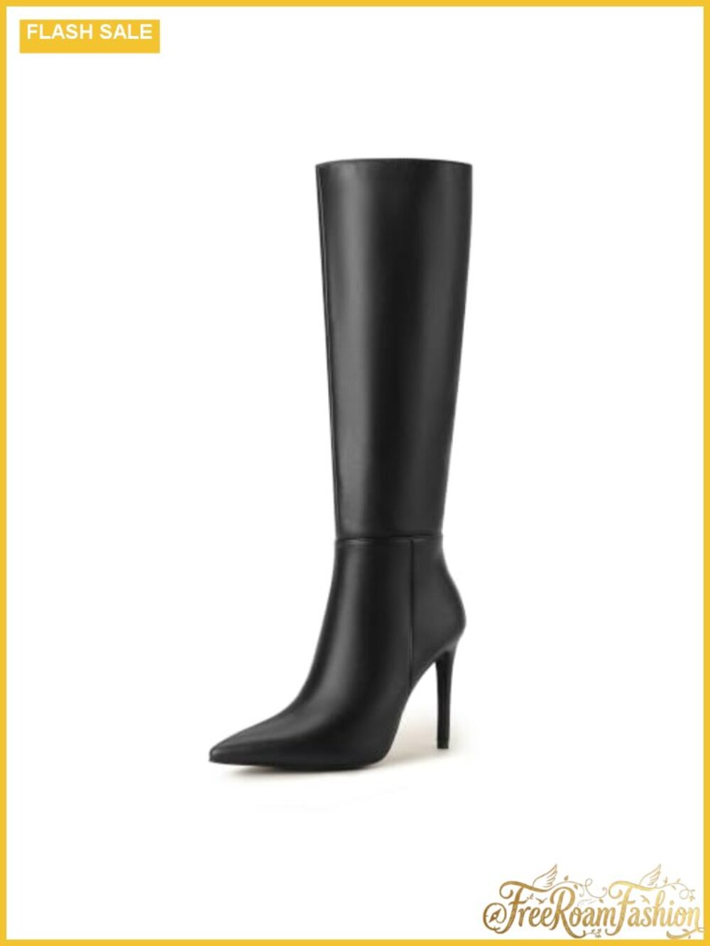 IDIFU Women's Knee High Stiletto Heel Pointed Toe Tall Long Boots